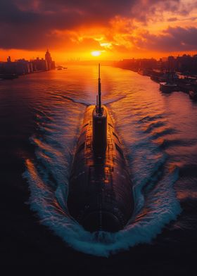 Submarine in Sunset