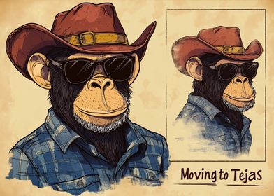 Ape in Cowboy Hat