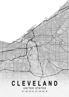 Cleveland Light City Map