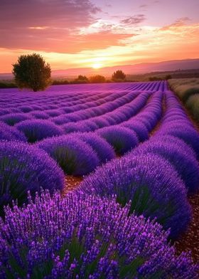 Lavender Field Sunset