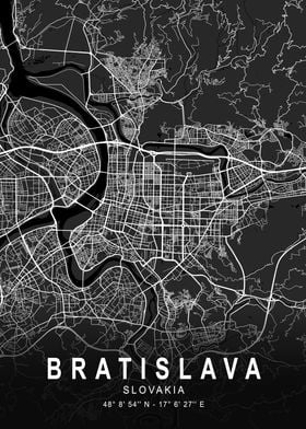 Bratislava Dark City Map