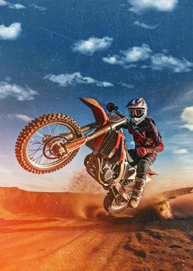 Motocross Rider in Action