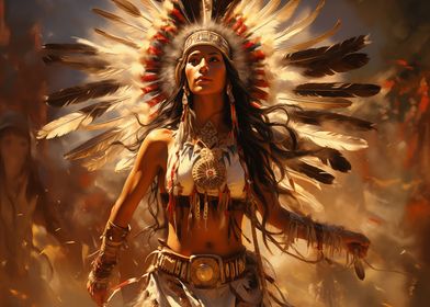 Native American Woman in H