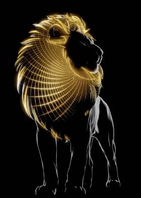 Golden Lion with Grid Mane