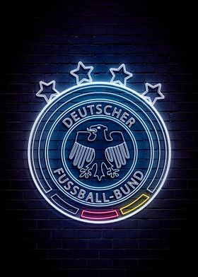 German Football Logo Neon 