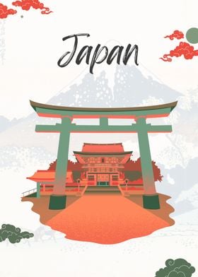 Japan Temple Illustration