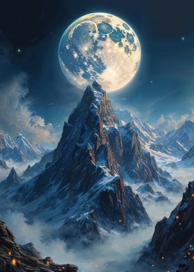 Moonlit Mountain Peak