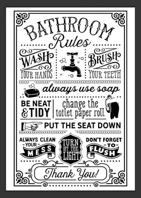 Bathroom Rules Poster