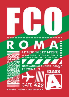 FCO Roma Airport Boarding Pass