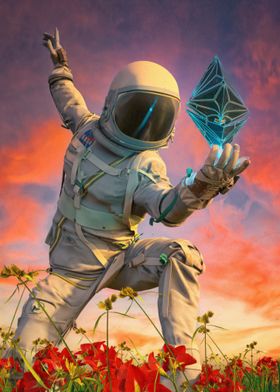 Astronaut with Crystal Ethereum