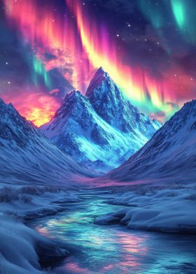 Aurora Borealis Mountain