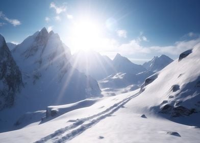 Snowy Mountain Landscape