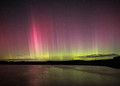 Aurora Borealis over Lake