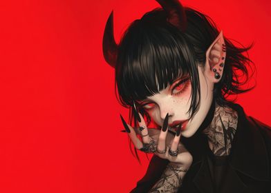 Devil Girl with Red Eyes