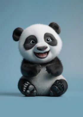 Cherubic Panda Cub: A Beacon of Joy for Kid's Room