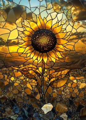 Stained Glass Sunflower