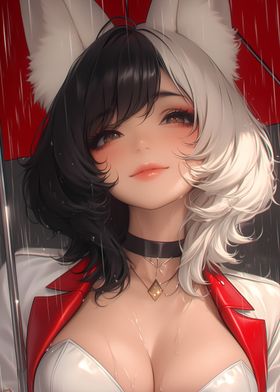 Anime Girl in Rain