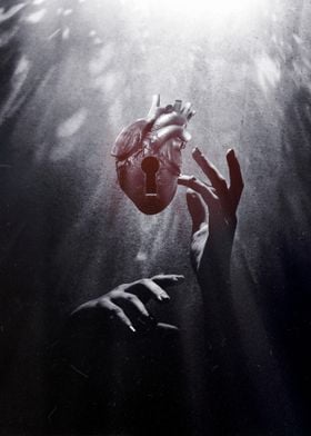 Key to the Soul: Surreal Artwork of Hands Grasping for the Heart’s Secret