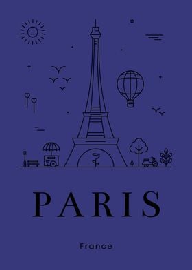 Paris Eiffel Tower Minimalist Art