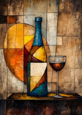 Abstract Wine Still Life