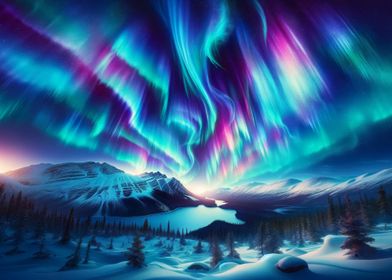 Aurora Borealis Landscape