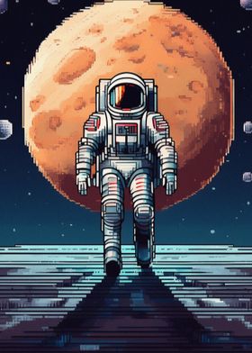 Pixel Astronaut on Mars