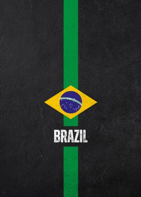 Brazil Flag on Black Background