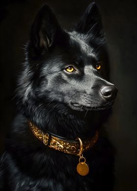 Black &amp; Gold Husky