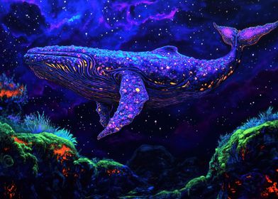 Cosmic Whale Painting