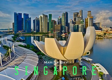 Singapore Skyline with the ArtScience Museum