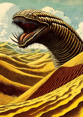 Sci-fi Sandworm Monster