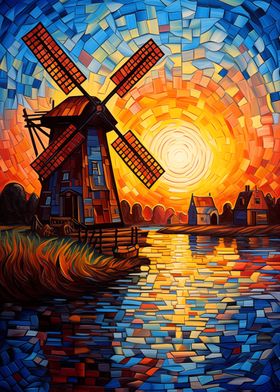 Windmill Sunset