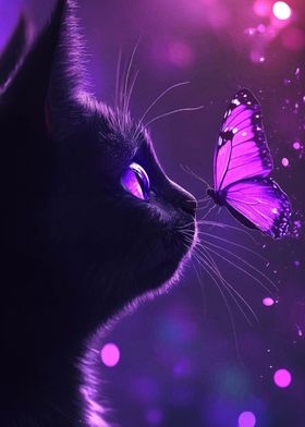 Black Cat and Butterfly