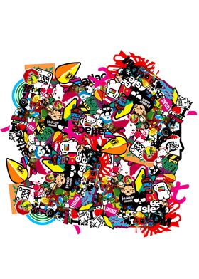 Colorful Sticker Collage