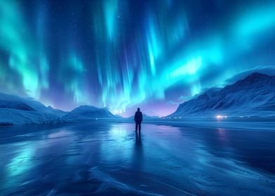 Aurora Borealis Landscape