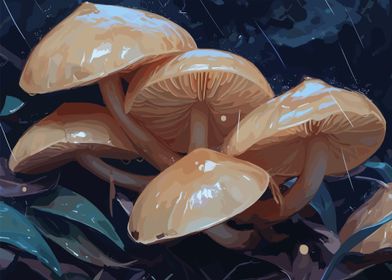 Mushrooms in the Rain