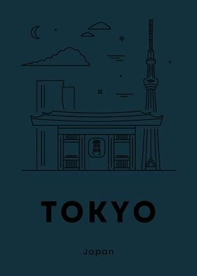 Tokyo Skyline Minimalist Art