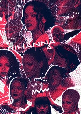 Rihanna Collage Art