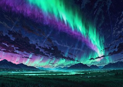 Northern Lights Landscape