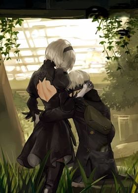 2B and 9S Embrace