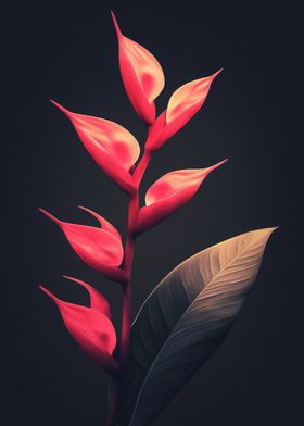 Red Heliconia Flower