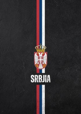 Serbian Flag on Black Background