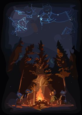 Night in the Woods Campfire