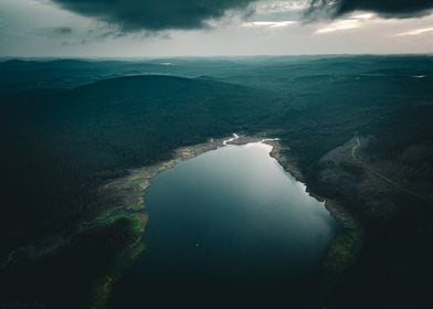 Aerial View of a Lake