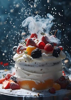 Fruit Cake with Smoke