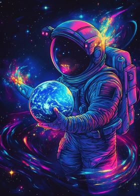 Astronaut Holding Earth