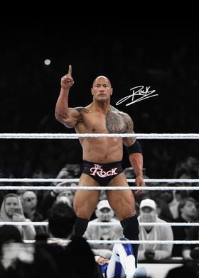 The Rock Wrestling Poster