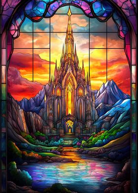 Stained Glass Fantasy Castle