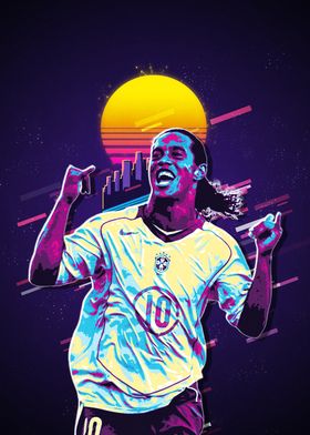 Ronaldo Nazario Retro Art