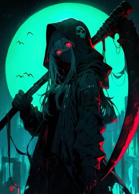 Dark Anime Girl with Scythe